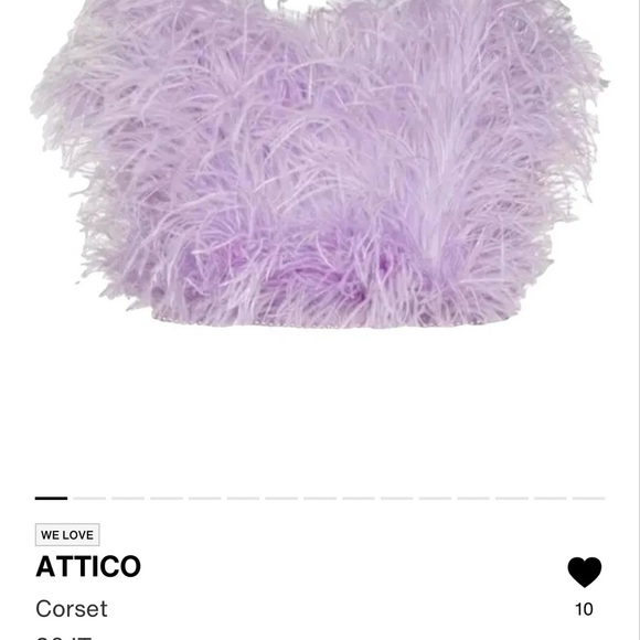 The Attico Tops - The Attico Lavender ostrich feather corset